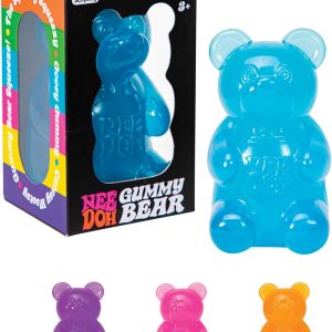 Schylling NeeDoh Gummy Bear - Sensory Fidget Toy with Jelly-Like Filling - 3.5″ Tall - Colors May Vary (Pack of 1)